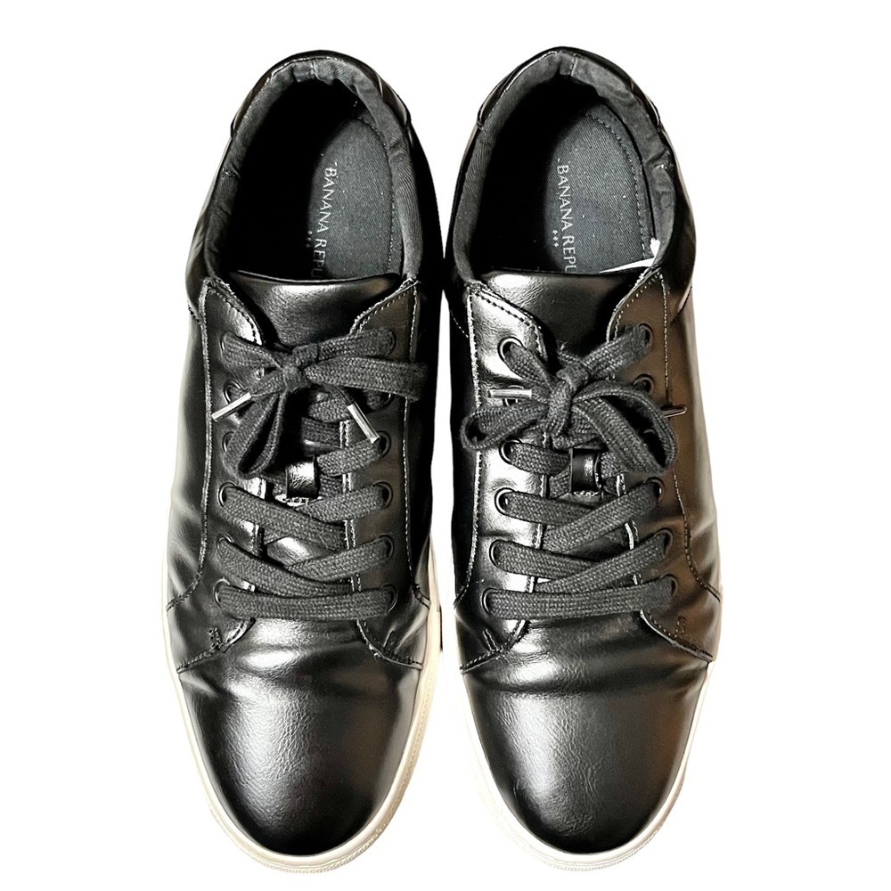 Banana Republic Men’s Faux Leather Sneakers Size 10 Black